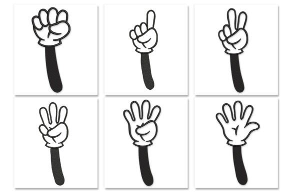 Cartoon Hand Numbers Gesture Counting Review