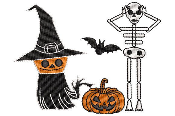 Halloween Pumpkin, Skeleton Witch and Bats Review