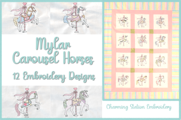 Review: Mylar Carousel Horses Embroidery
