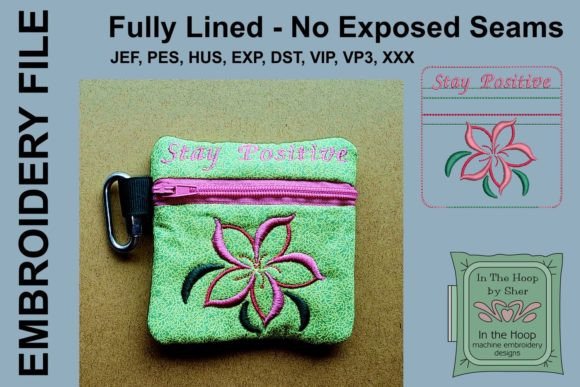 Review: Stay Positive Mini Zipper Bag Embroidery